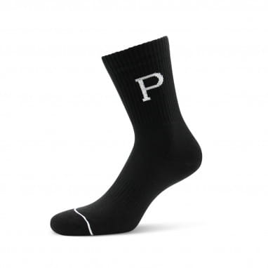 "P" Socke (2er Pack) Schwarz
