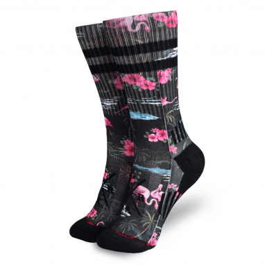 Socks ''Pink Flamingos!'' - Black/Pink