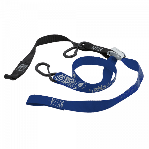 DE LUXE Soft Hook Tie Downs LOGO blue (2pcs)