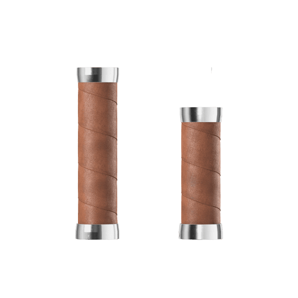 Poignées en cuir Slender - 130/100 mm - Tan foncé