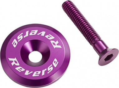 Headset cap with aluminium bolt - purple