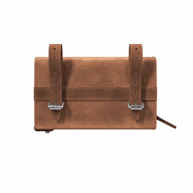 D-Shape Leather Saddle Bag - Dark Tan