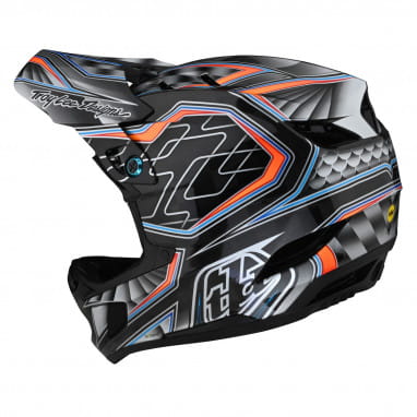 D4 Carbon - Fullface Helmet - Low Rider Gray - Black/Gray/Blue/Red
