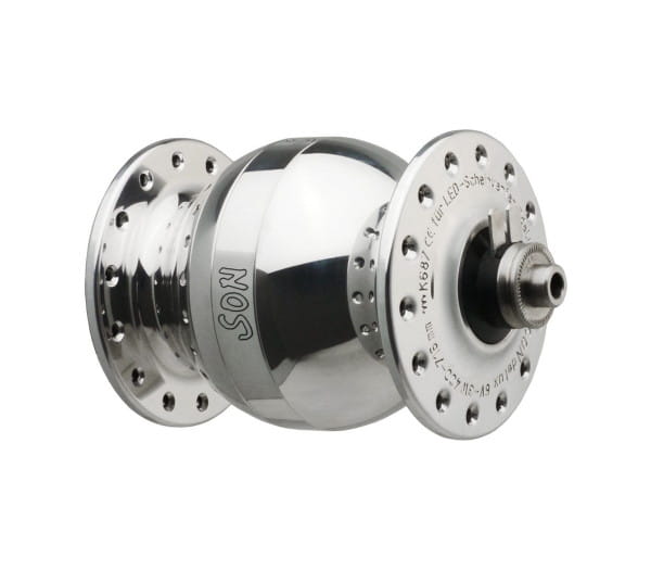 SONdelux Wide Body hub dynamo - argento lucido