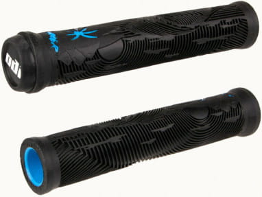 Hucker Signature BMX Grips sans flasque - noir/bleu