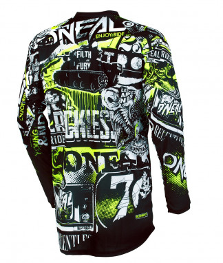 Element Attack Jersey Long Sleeve - Black/Neon Yellow