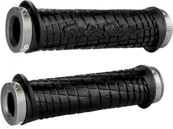 Troy Lee Lock On Grips - nero - grigio ghiera