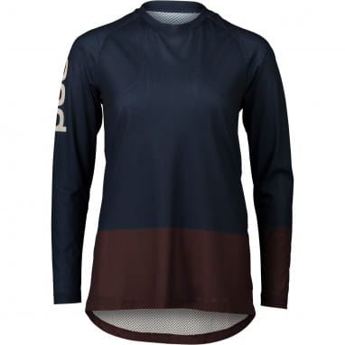 Maillot MTB Pure LS pour femme - Turmaline Navy/Axinite Brown