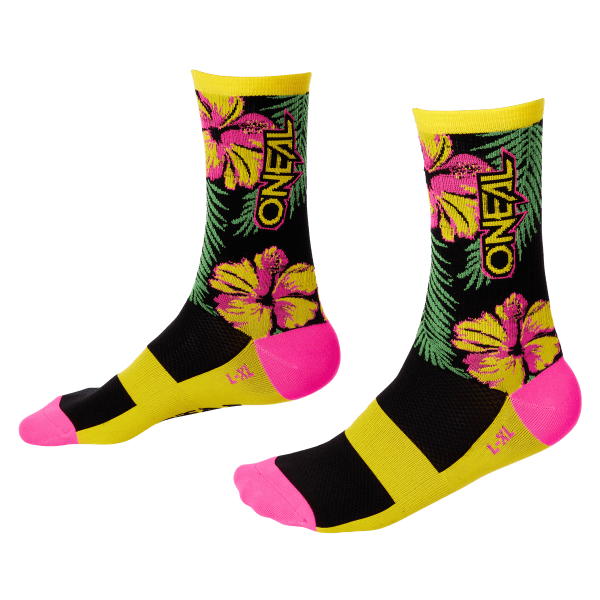 MTB Performance Socks Island V.22 - Pink/Green/Yellow