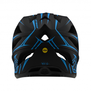 Stage Helmet (MIPS) Pinstripes Fullface-Helm - Schwarz/Blau