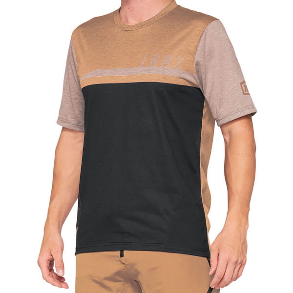 Airmatic - Short Sleeve Jersey - Caramel/Black - Orange/Black