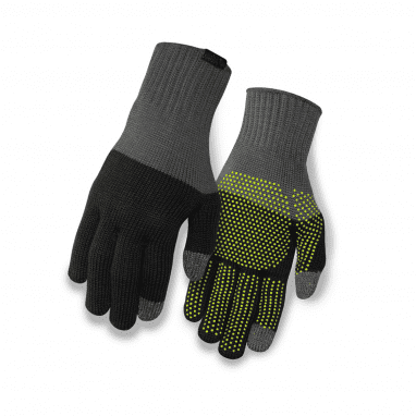Wi Merino Knit Woll Handschuhe - Grau/Schwarz