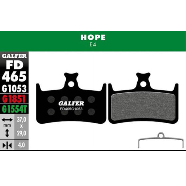 Standard Bremsbelag - HOPE E4 - Schwarz