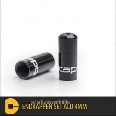 10 Eindkappen 4mm voor schakelaarafdekking OL - Zwart