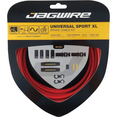 Brake cable set Universal Sport XL - red