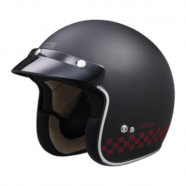77 2.0 Casque jet mat noir bordeaux