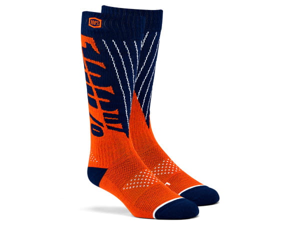Moto Socks - Navy Blue/Orange