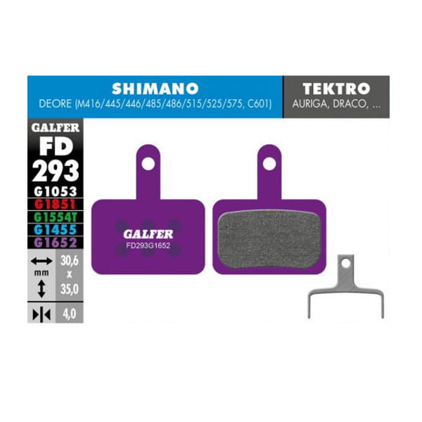 Plaquette de frein E-bike G1652 Shimano Deore - Violet