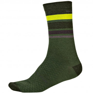 BaaBaa Merino Stripe Socks - Verde foresta