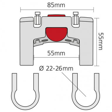 Adaptador de manillar KLICKfix - 22-26 mm