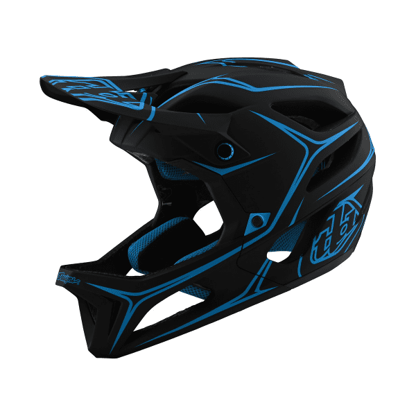 Stage Helmet (MIPS) Pinstripes Fullface-Helm - Schwarz/Blau
