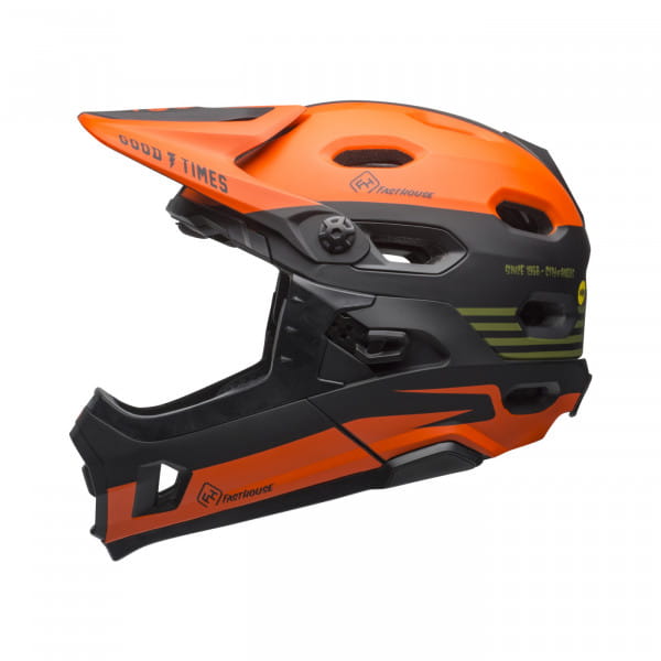 Super DH Mips Fahrradhelm - green/orange