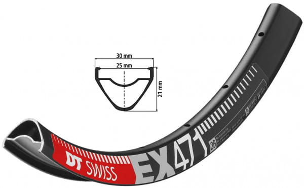 EX 471 Felge 26 " - schwarz