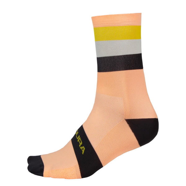 Bandwidth Striped Socks - Neon Peach