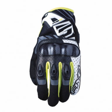 Gloves RS-C - white-yellow fluo