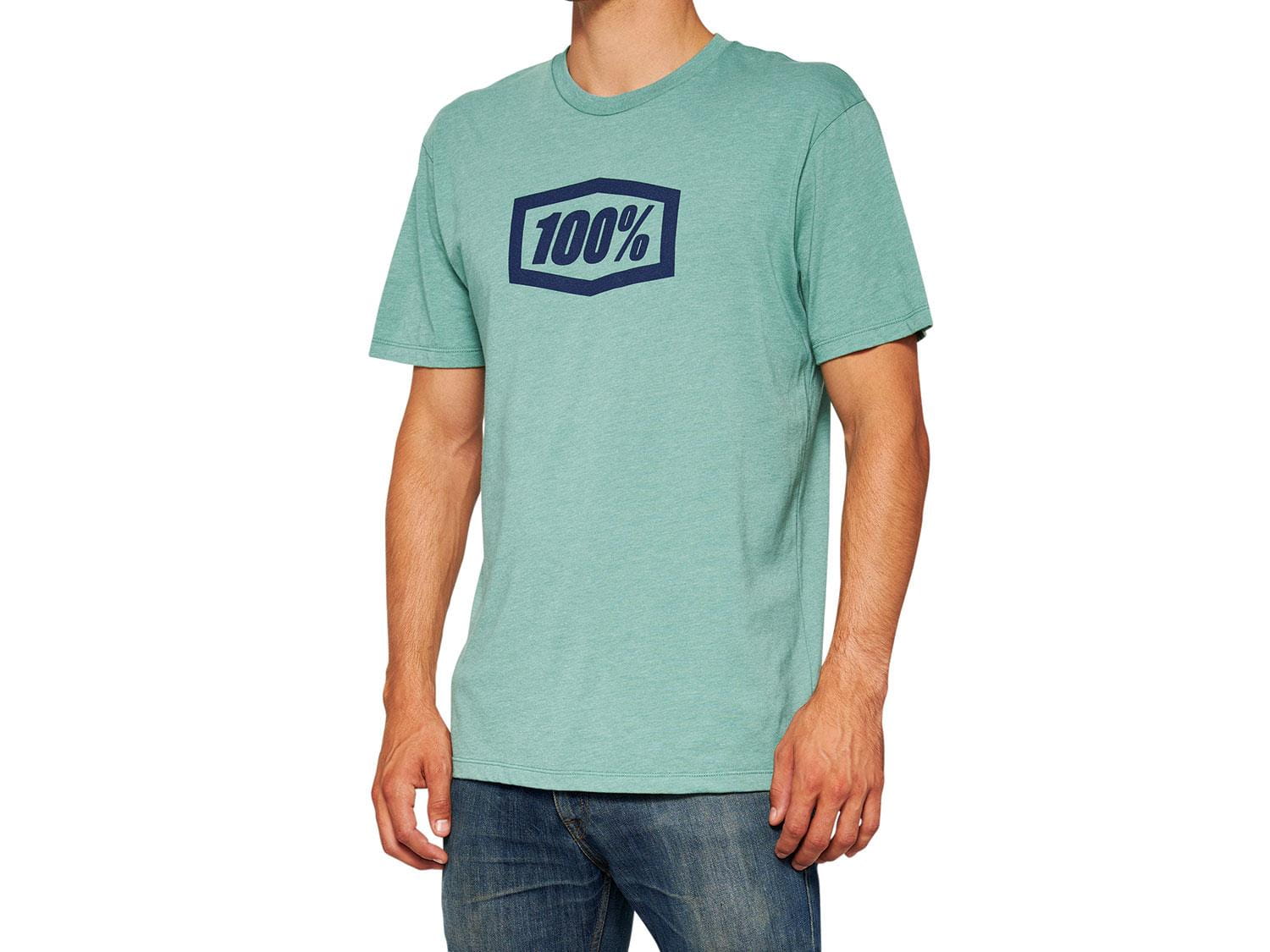 100% Icon T-Shirt Ocean Blue Heather | T-Shirts | BMO Bike Mailorder