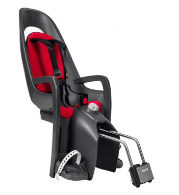 Asiento infantil Caress para tubo de cuadro - gris/rojo