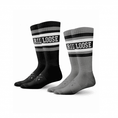 Cotton Sock Grey 2 Pack - Black/White/Grey