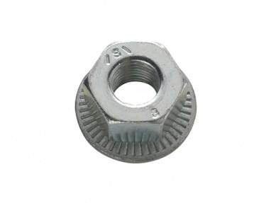 Steel axle nut - SW 15 with pressed-on flange