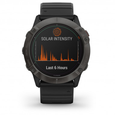 FENIX 6X Pro Solar - Montre-bracelet GPS - Noir/Gris