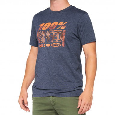Handelsmerk - T-Shirt - Navy Heather - Lichtblauw/Oranje