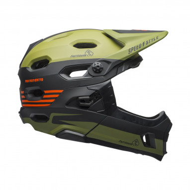 Super DH Mips Fahrradhelm - green/orange