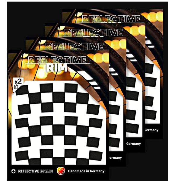 Set van 4 Reflecterende Rim Checkers - Zwart