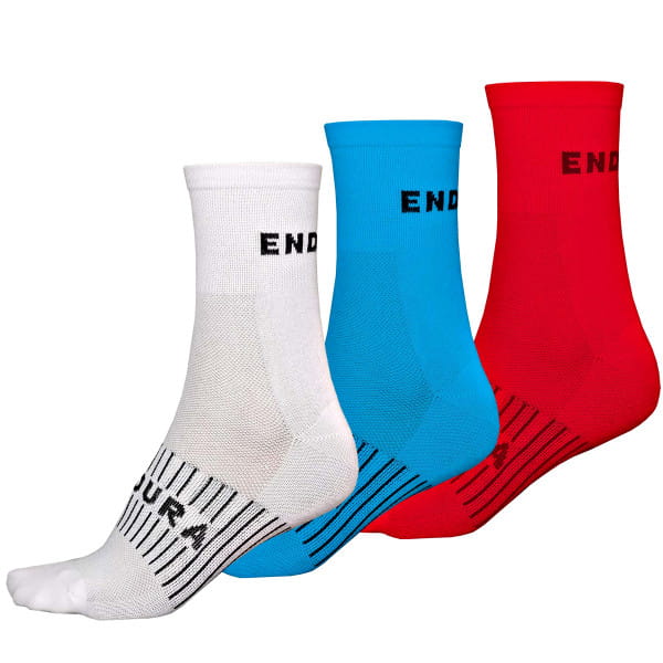 CoolMax Race Socks 3 Pack - Mixed Colours