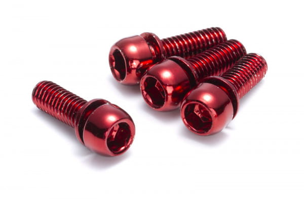 Screws set for disc brake M6 18mm - 4 pieces - red