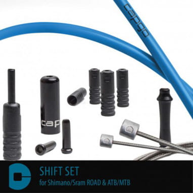 Shift cable sets BL Shimano/Sram ROAD & ATB/MTB - Blue
