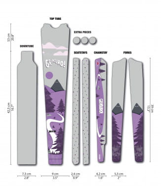 Grind Frame Protection Kit Grinduro - Purple Matte