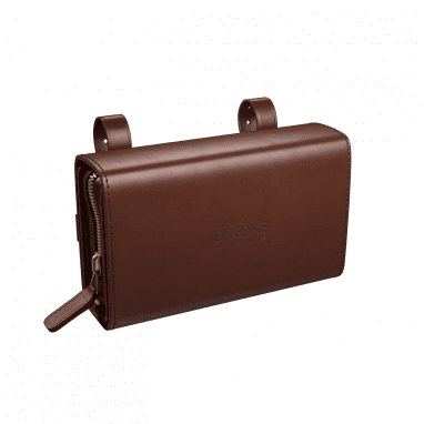 D-Shape Leather Saddle Bag - brown