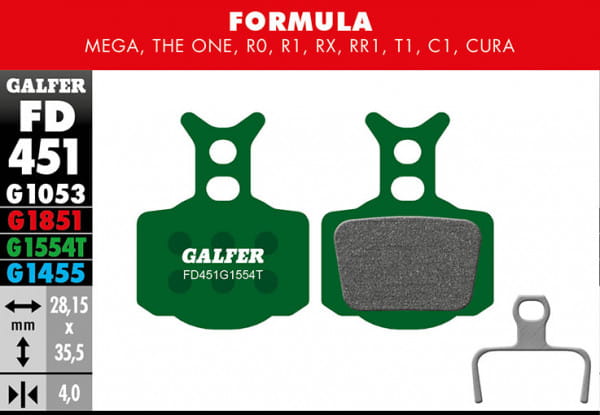 Plaquette de frein Pro - Formula Mega, The One, R0, R1, RX, RR1, T1, C1