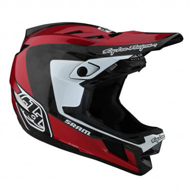 D4 Carbon - Fullface Helm - Corsa Sram Red - Rot/Schwarz/Weiß