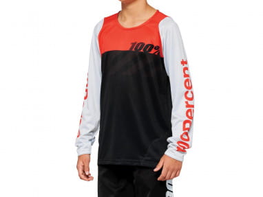 R-Core Youth Long Sleeve Jersey - Black/Racer Red