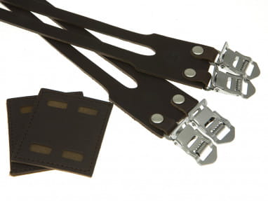 Double Leather Straps Pedalriemen - Braun