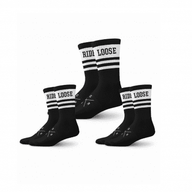 Stripes Cotton Sock 3 Pack - Black/White