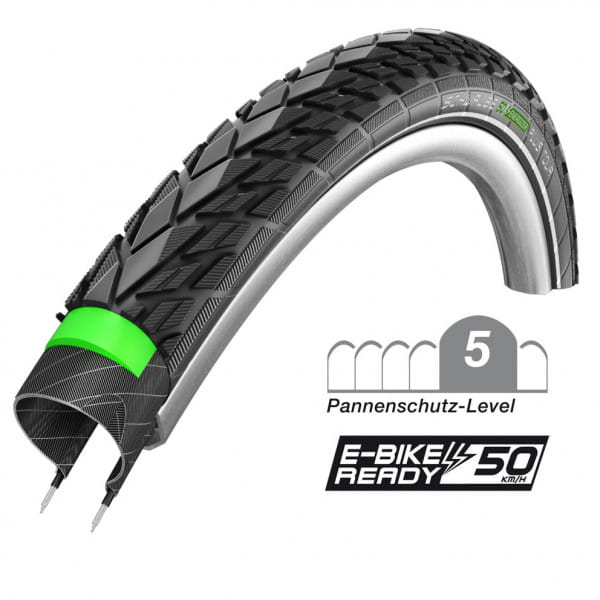Energizer Plus Tour clincher tire - 28x1.40 inch - GreenGuard - reflective stripes - black