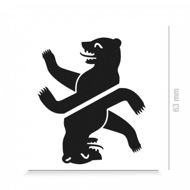 Reflecterende sticker - Berlijn beer - zwart