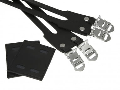 Double Leather Straps Pedal Straps - Black